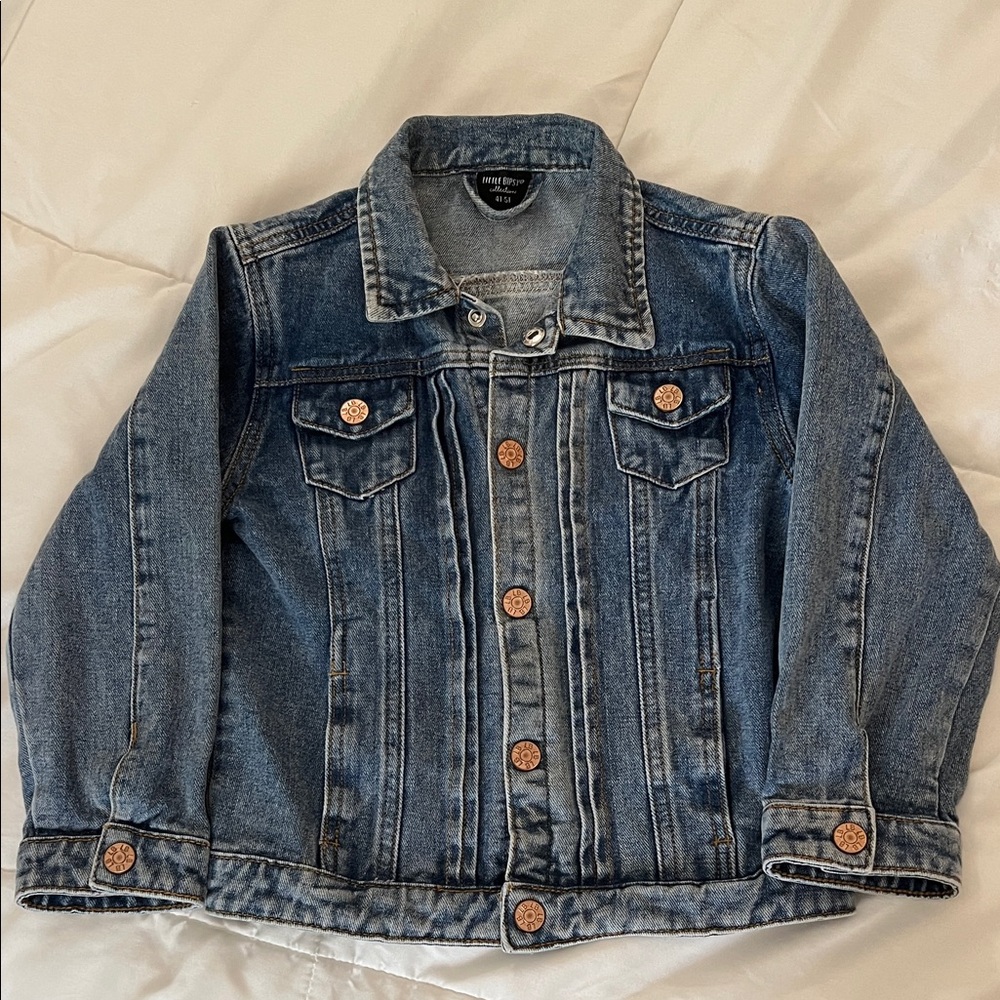 Little Bipsy Blue Denim Jacket with Snap Button Details